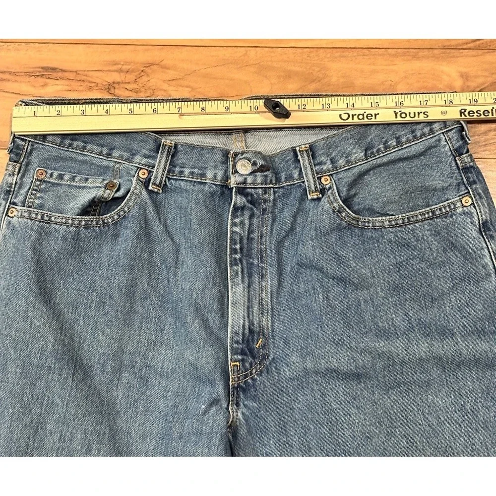 Levis 550 Jeans Mens 37x30 Relaxed Fit Medium Wash Blue Denim Pants Straight Leg